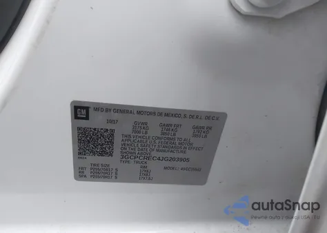 2018 Chevrolet Silverado 1500 1Lt z USA, uszkodzony, nr VIN 3GCPCREC4JG203905